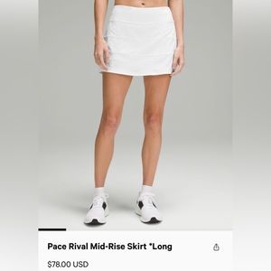 White Pace Rival Mid-Rise Skirt *Long